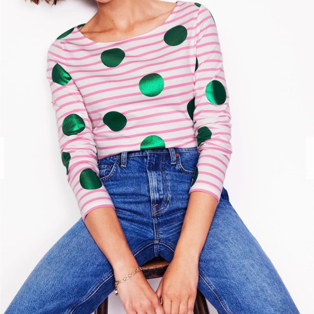 Boden. Ella Long Sleeve Breton Top